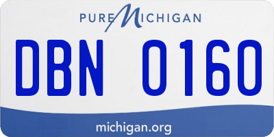 MI license plate DBN0160
