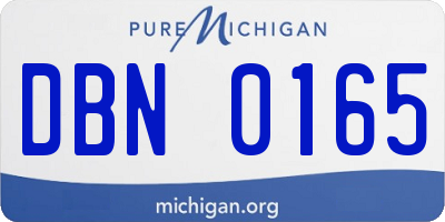 MI license plate DBN0165