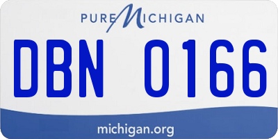 MI license plate DBN0166