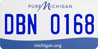 MI license plate DBN0168