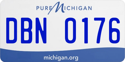 MI license plate DBN0176