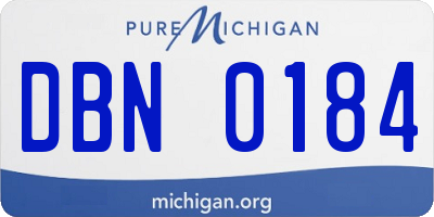 MI license plate DBN0184