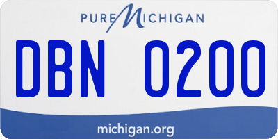 MI license plate DBN0200
