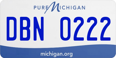 MI license plate DBN0222
