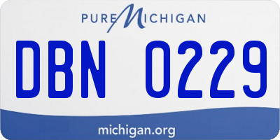 MI license plate DBN0229