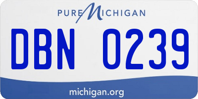 MI license plate DBN0239