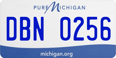 MI license plate DBN0256