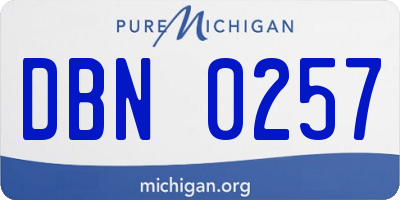 MI license plate DBN0257