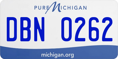 MI license plate DBN0262