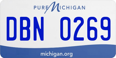 MI license plate DBN0269