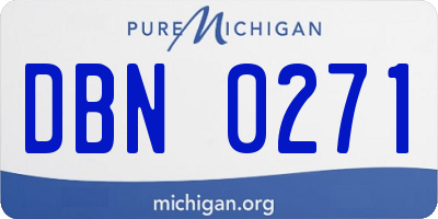 MI license plate DBN0271