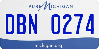 MI license plate DBN0274