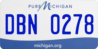 MI license plate DBN0278