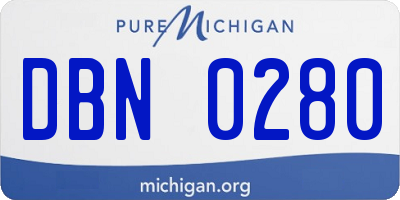 MI license plate DBN0280