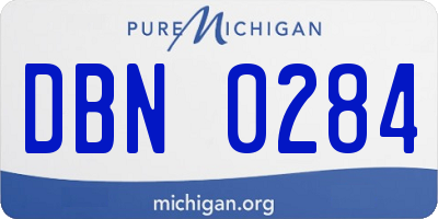 MI license plate DBN0284