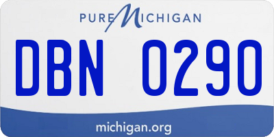 MI license plate DBN0290