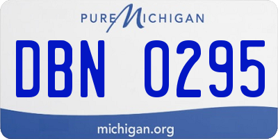MI license plate DBN0295