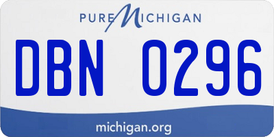 MI license plate DBN0296