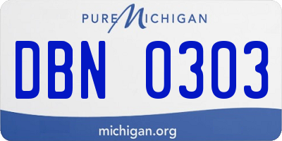 MI license plate DBN0303