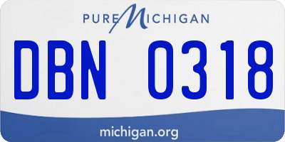 MI license plate DBN0318