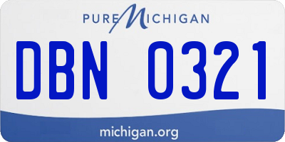 MI license plate DBN0321