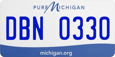 MI license plate DBN0330