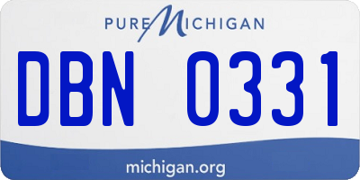 MI license plate DBN0331
