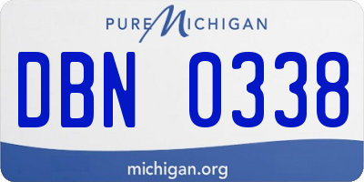MI license plate DBN0338