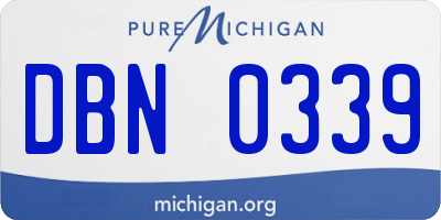MI license plate DBN0339