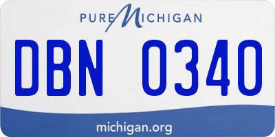 MI license plate DBN0340