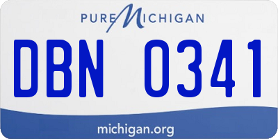 MI license plate DBN0341