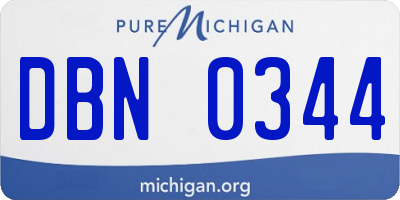 MI license plate DBN0344