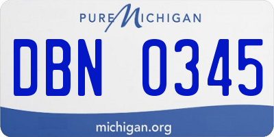 MI license plate DBN0345