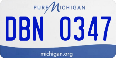 MI license plate DBN0347