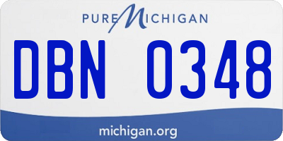 MI license plate DBN0348