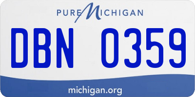 MI license plate DBN0359