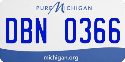 MI license plate DBN0366