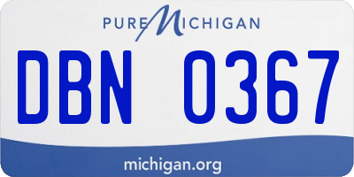 MI license plate DBN0367