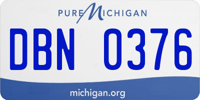 MI license plate DBN0376
