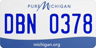 MI license plate DBN0378