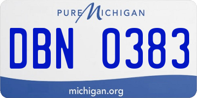 MI license plate DBN0383