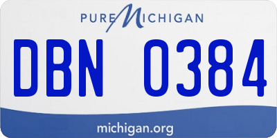 MI license plate DBN0384