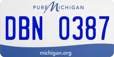 MI license plate DBN0387