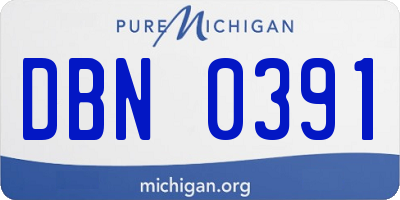 MI license plate DBN0391
