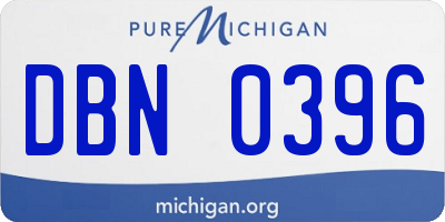 MI license plate DBN0396