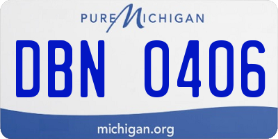MI license plate DBN0406