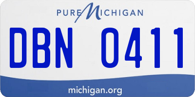 MI license plate DBN0411