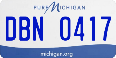 MI license plate DBN0417