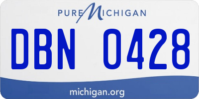 MI license plate DBN0428