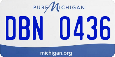 MI license plate DBN0436